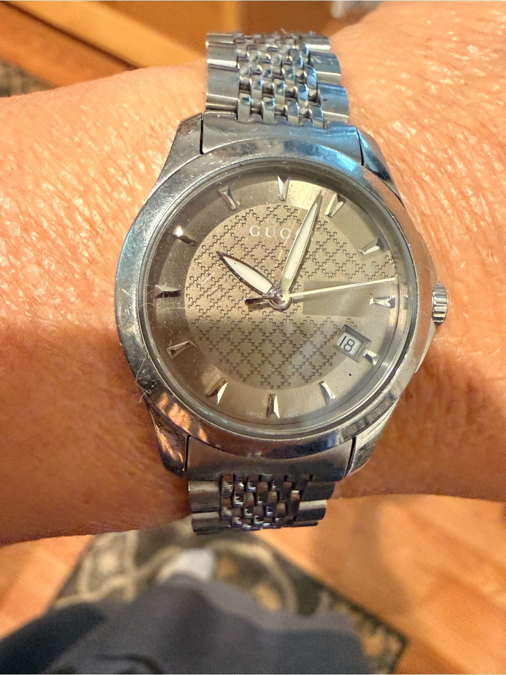 Gucci Silver Tone Stainless Steel Bracelet Watch